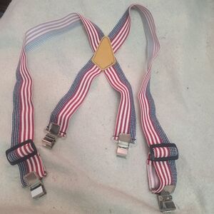 Red White and Blue American Flag Heavy Duty Striped Suspenders
